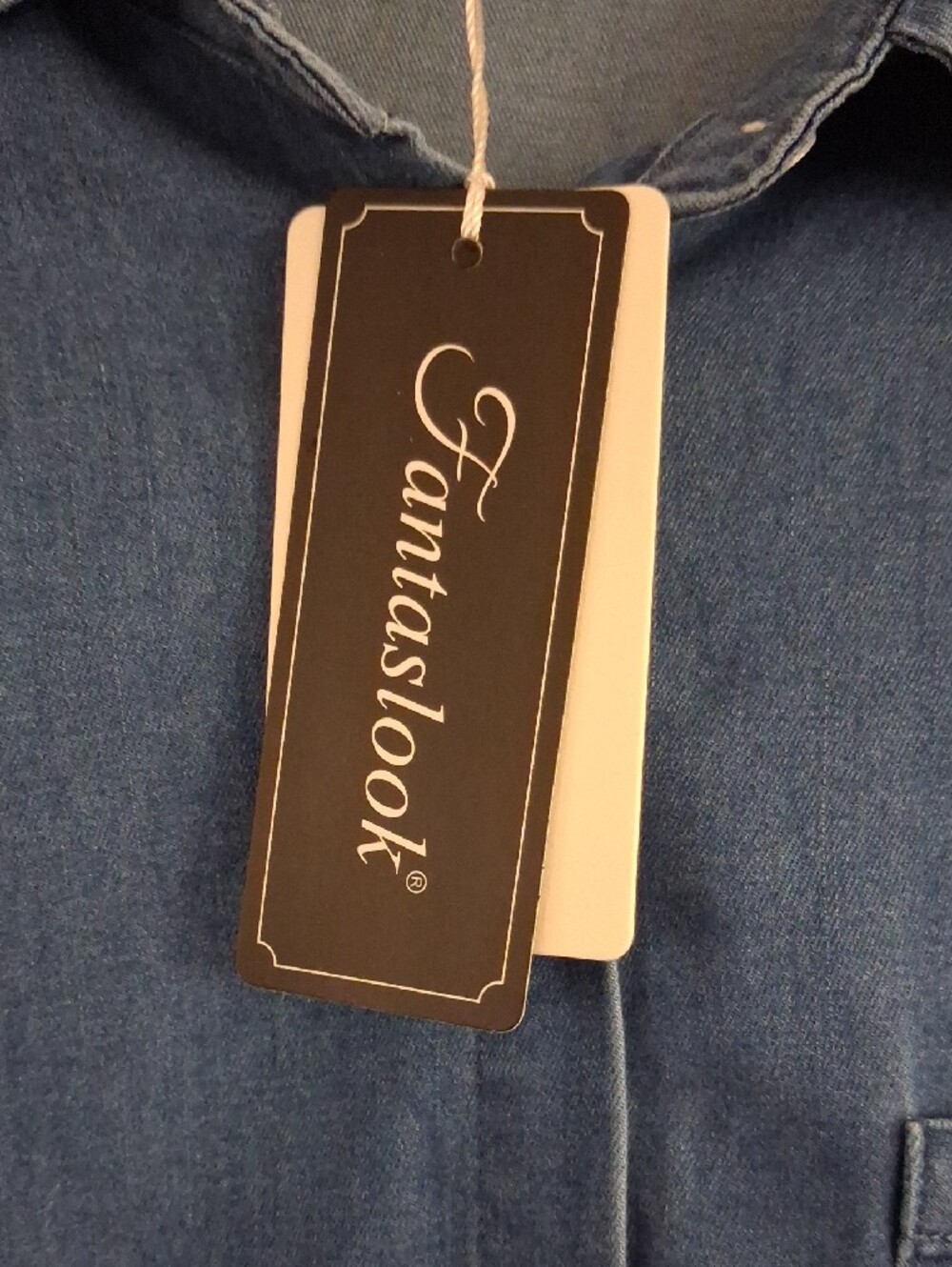 Relaxed Washed Denim Button-Down Shirt - Blue - Picture 2 of 7